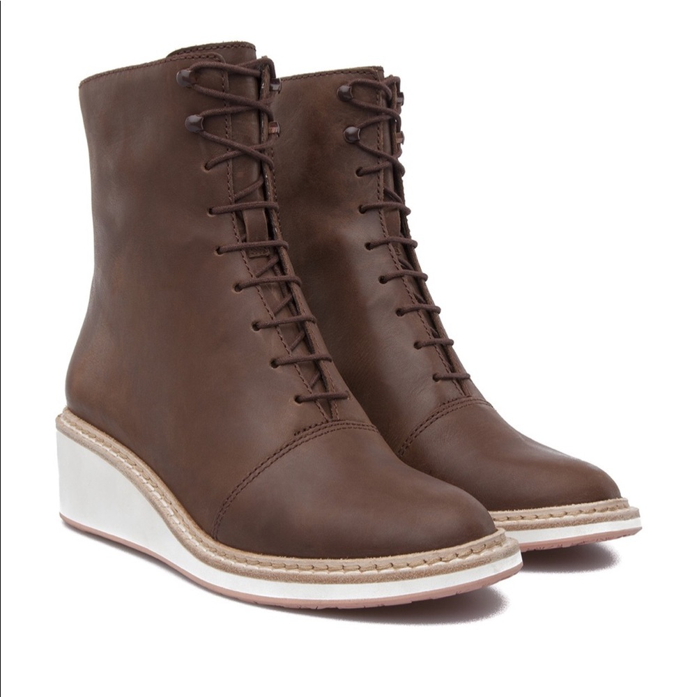 Camper Magna Lace Wedge Combat Boots 38
